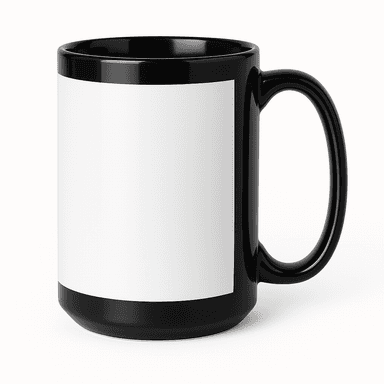 15oz White Patch Black BK